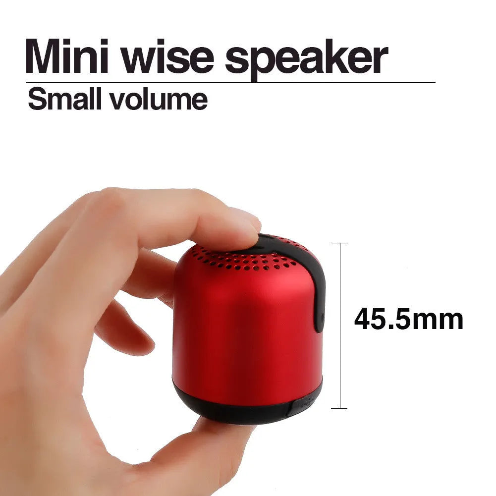 Hieha XQ11 cylindrical portable Bluetooth speaker in black, gold, pink, red, or silver.