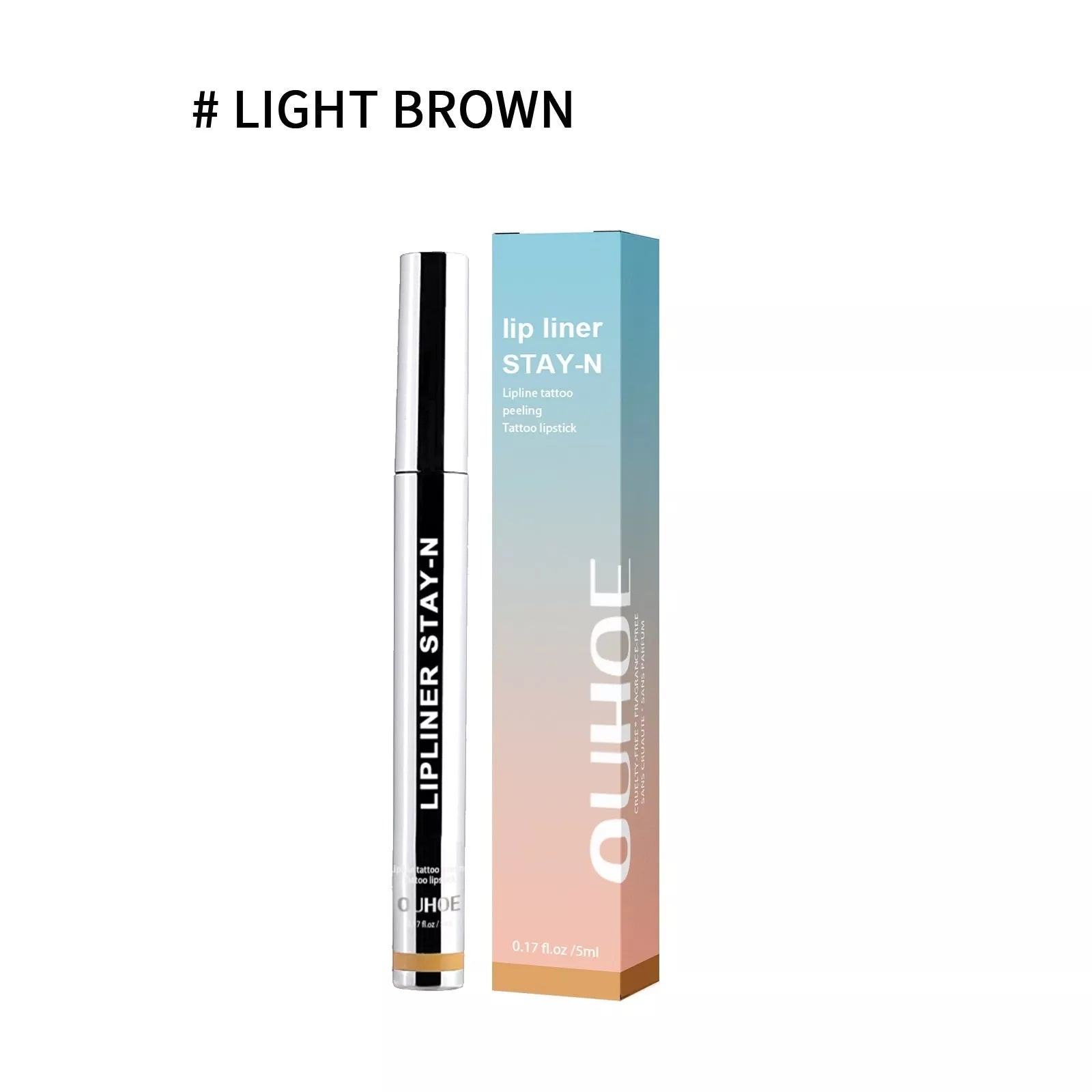 Dark brown waterproof lip liner pen with precision tip for long-lasting lip definition