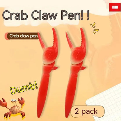 Crab-shaped clip ballpoint pen with spring mechanism that moves when pressed