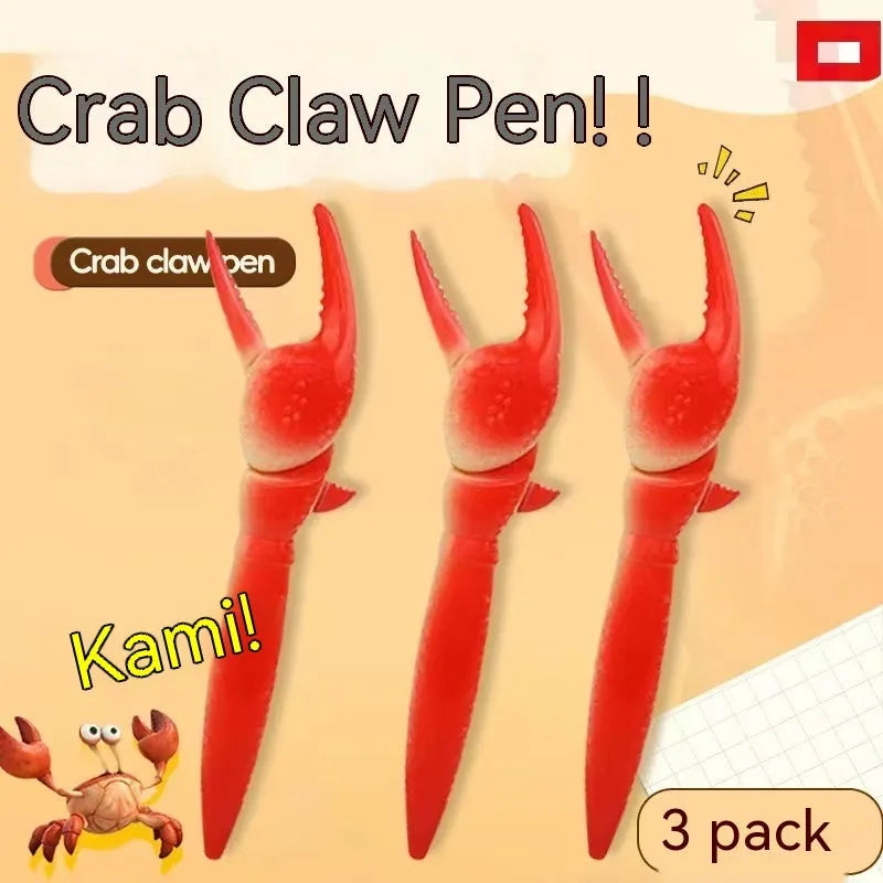 Crab-shaped clip ballpoint pen with spring mechanism that moves when pressed