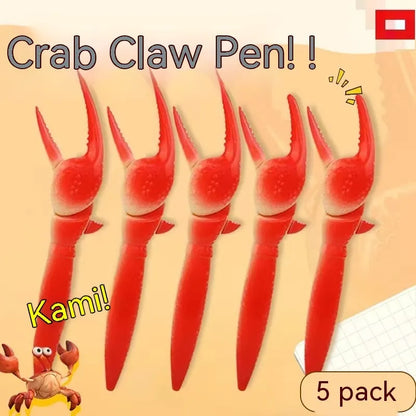 Crab-shaped clip ballpoint pen with spring mechanism that moves when pressed