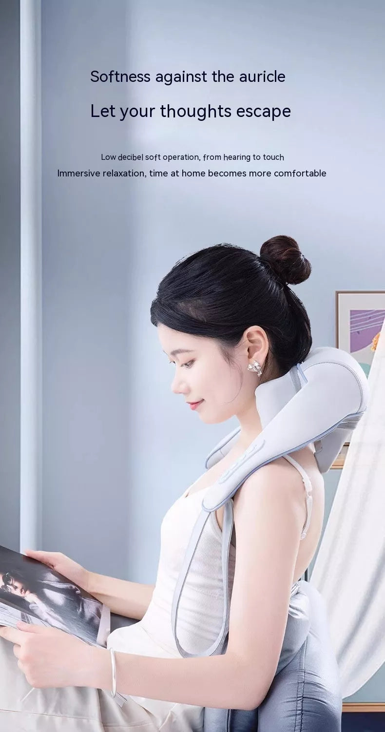 Rechargeable cervical oblique muscle massager with hot compress feature for neck and shoulder pain relief