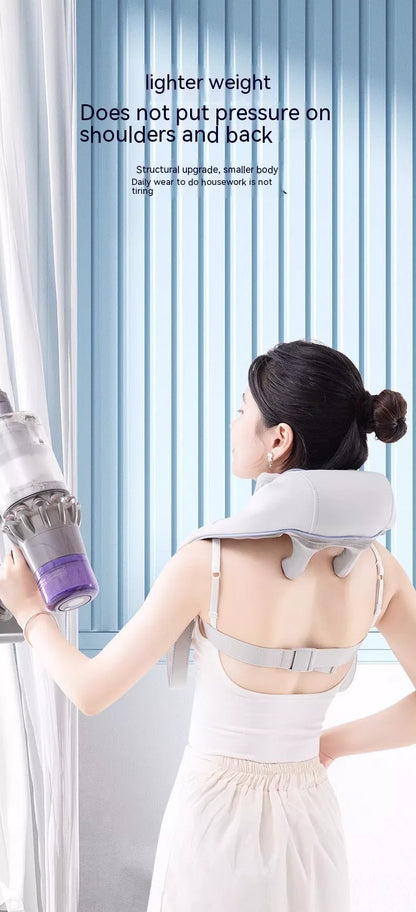 Rechargeable cervical oblique muscle massager with hot compress feature for neck and shoulder pain relief