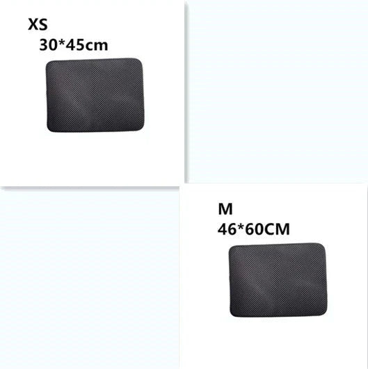 Versatile cat litter mat in different sizes and colors, featuring a dual-layer design to trap litter and protect floors