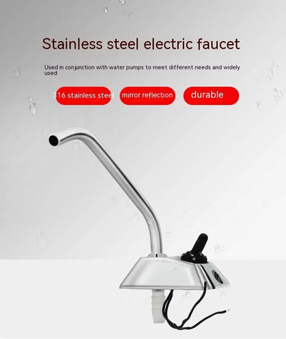 RV electronic control rotating faucet with 316 stainless steel construction and mirror polish finish