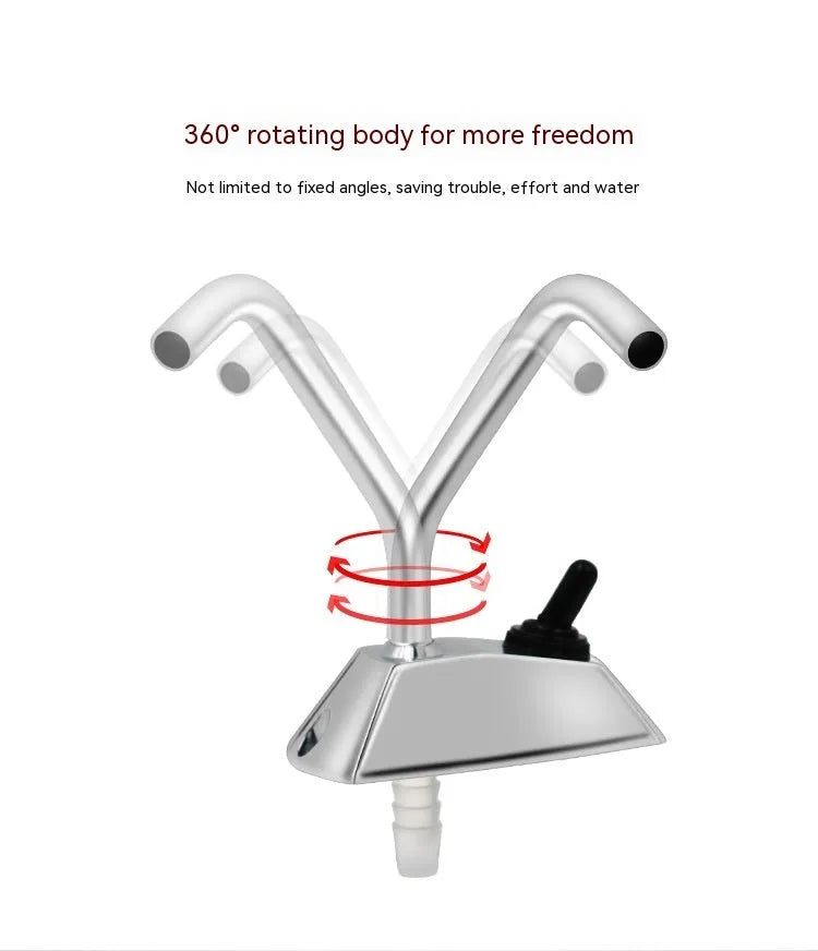 RV electronic control rotating faucet with 316 stainless steel construction and mirror polish finish