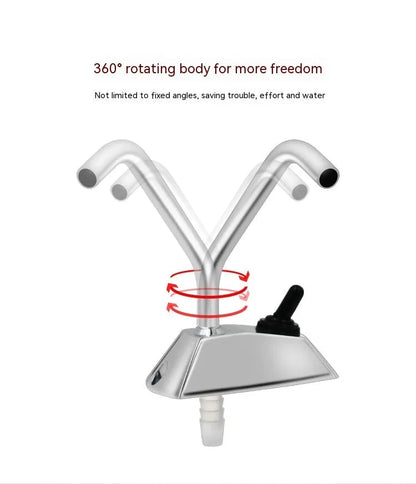 RV electronic control rotating faucet with 316 stainless steel construction and mirror polish finish