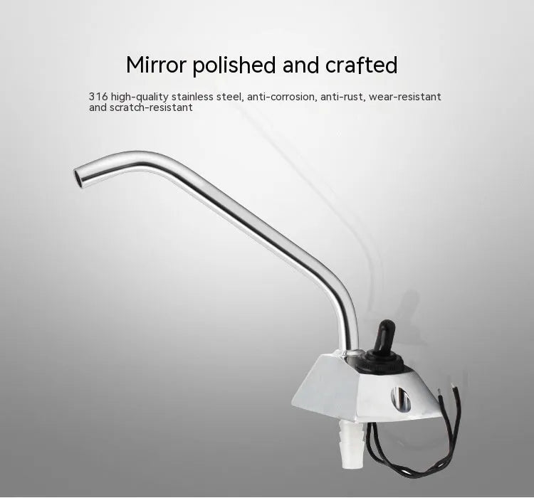 RV electronic control rotating faucet with 316 stainless steel construction and mirror polish finish