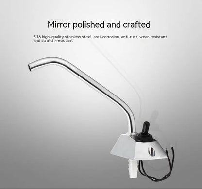 RV electronic control rotating faucet with 316 stainless steel construction and mirror polish finish