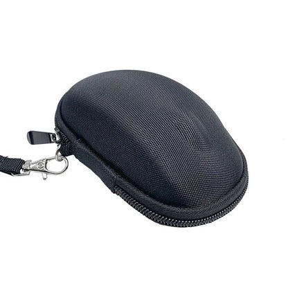 Black mouse protection sleeve case with grey interior for Logitech M720 measuring 14x9.8x5.5 cm