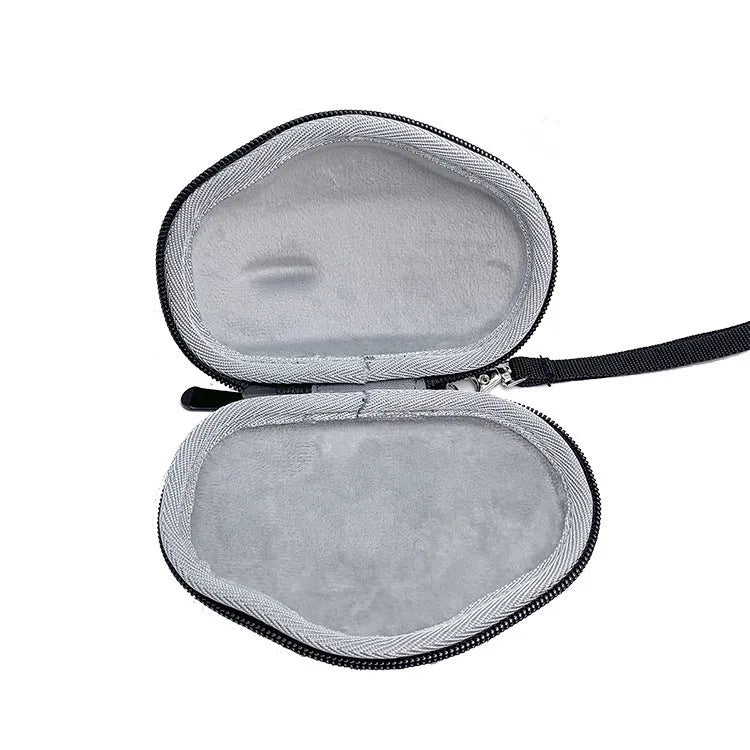Black mouse protection sleeve case with grey interior for Logitech M720 measuring 14x9.8x5.5 cm