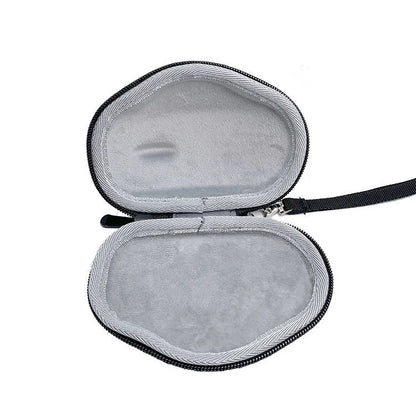 Black mouse protection sleeve case with grey interior for Logitech M720 measuring 14x9.8x5.5 cm