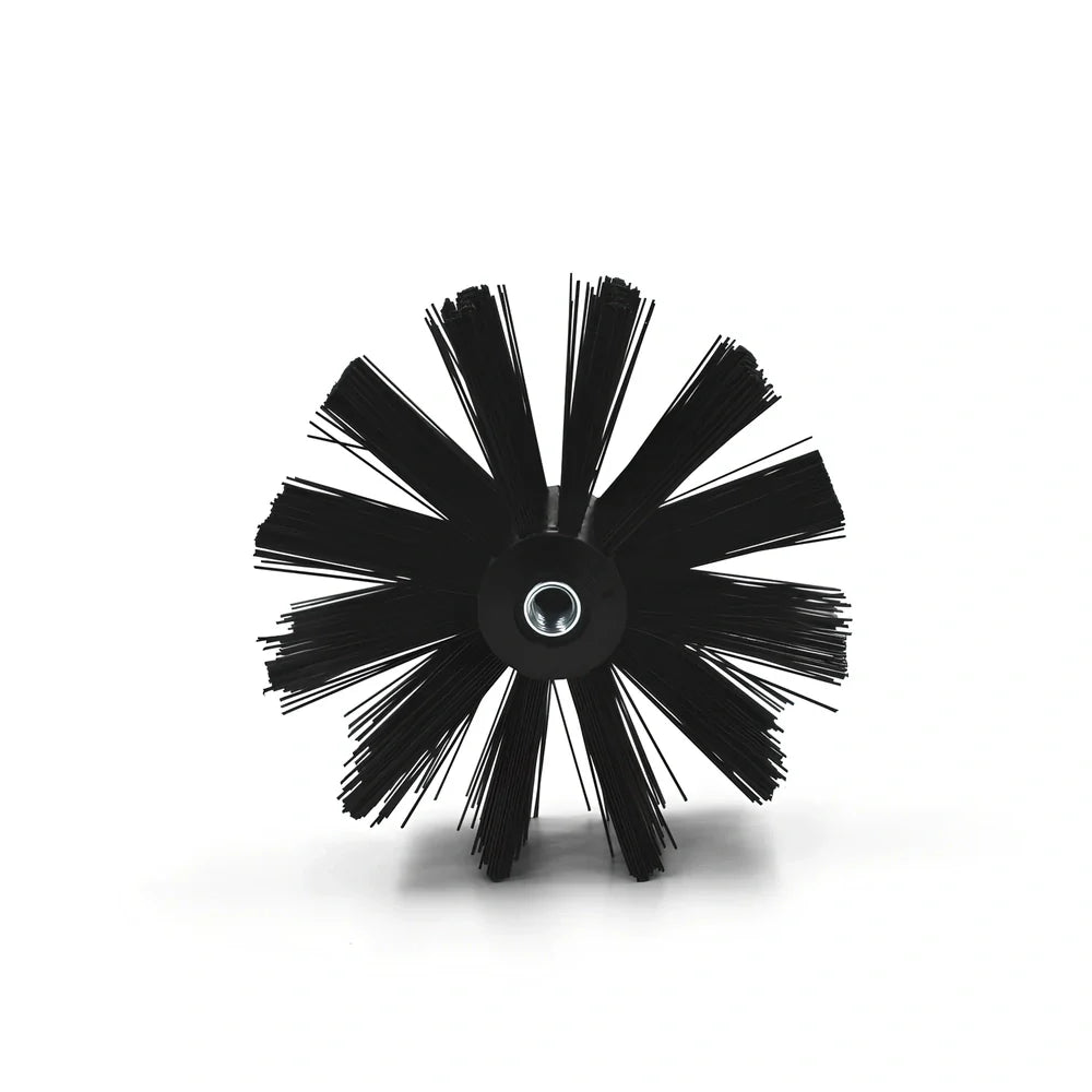 Dryer vent cleaning brush with extendable rods and 100mm synthetic brush head for lint removal