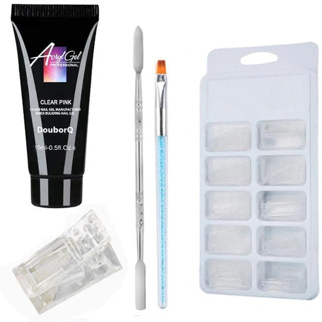 DIY Nail Polish Art Kit with resin-based polish and application tools for at-home manicures