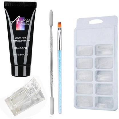 DIY Nail Polish Art Kit with resin-based polish and application tools for at-home manicures