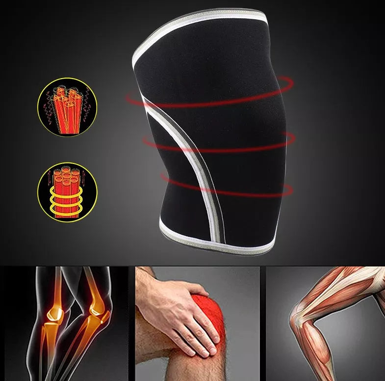 7mm thicken compression leg sleeve sports knee pads in black