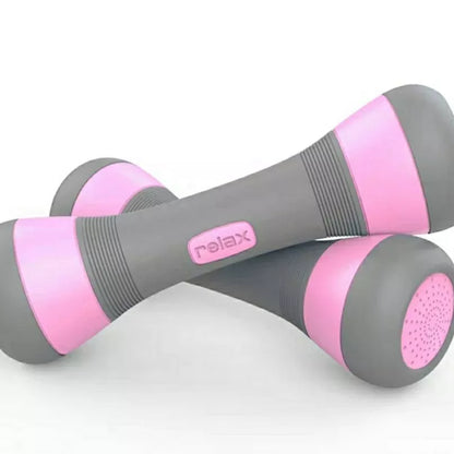 Adjustable dumbbell set in purple, pink, blue, and kettle bell colors for versatile workouts