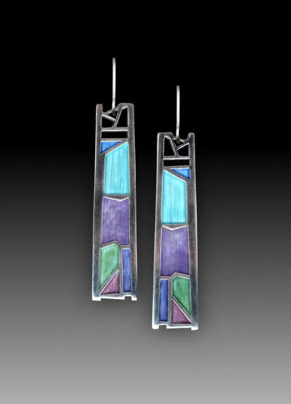 Silver water drop-shaped irregular women's earrings with electroplated finish