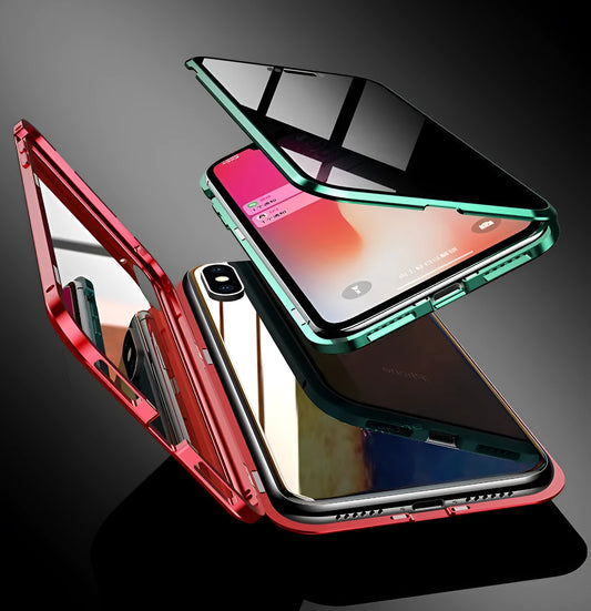 Anti-peeping magnetic clamshell phone case for Samsung Galaxy phones in multiple colours