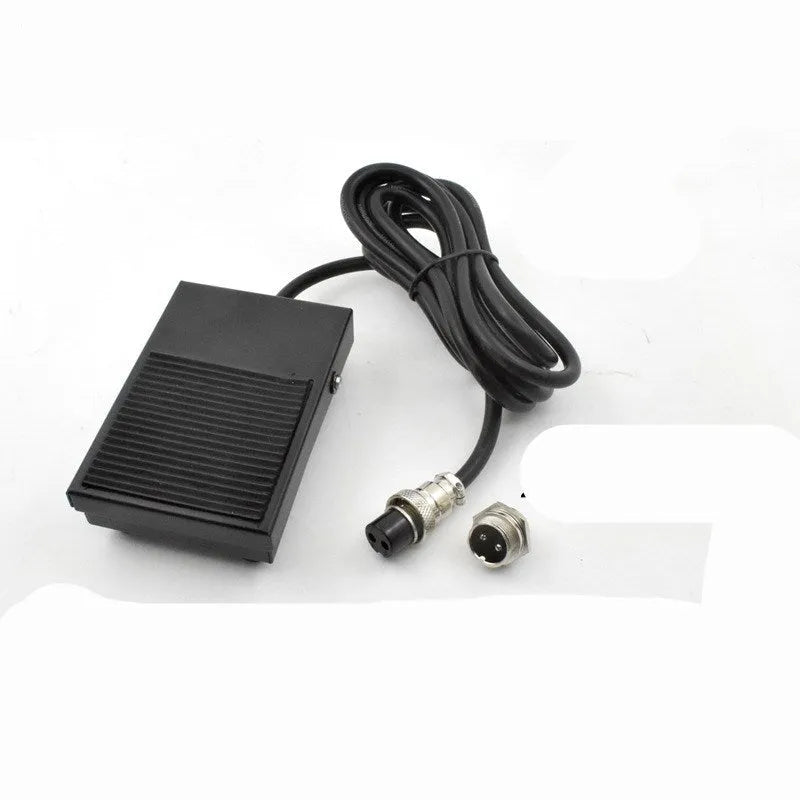 Metal welding foot switch pedal with rubber pads and 1.8 metre cable attached