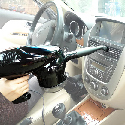 Hand-held vacuum cleaner with cigarette lighter plug for vehicle and household cleaning