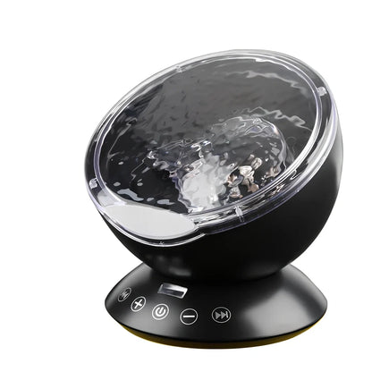 Ocean Wave Projector measuring 12.6x10.5cm with remote control projecting colourful waves on ceiling