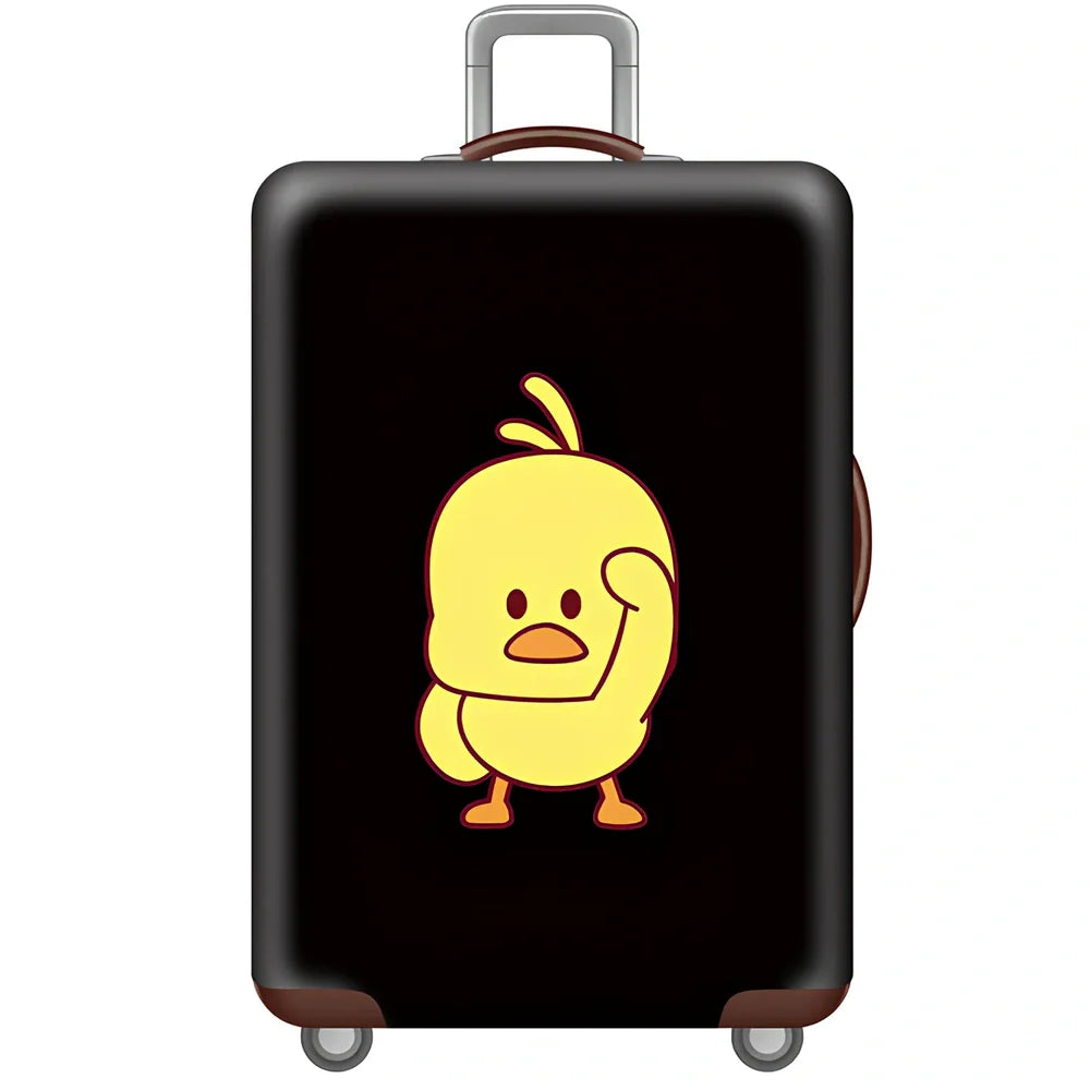 Elastic trolley case cover protecting luggage with polyester fabric, available in multiple sizes and patterns