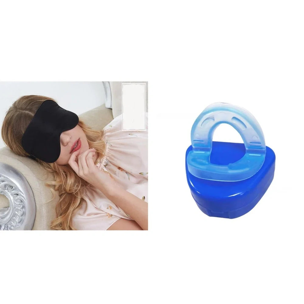 Double-sided mulberry silk eye mask in navy blue, 20.5x10.5cm size with adjustable elastic band, 30g weight