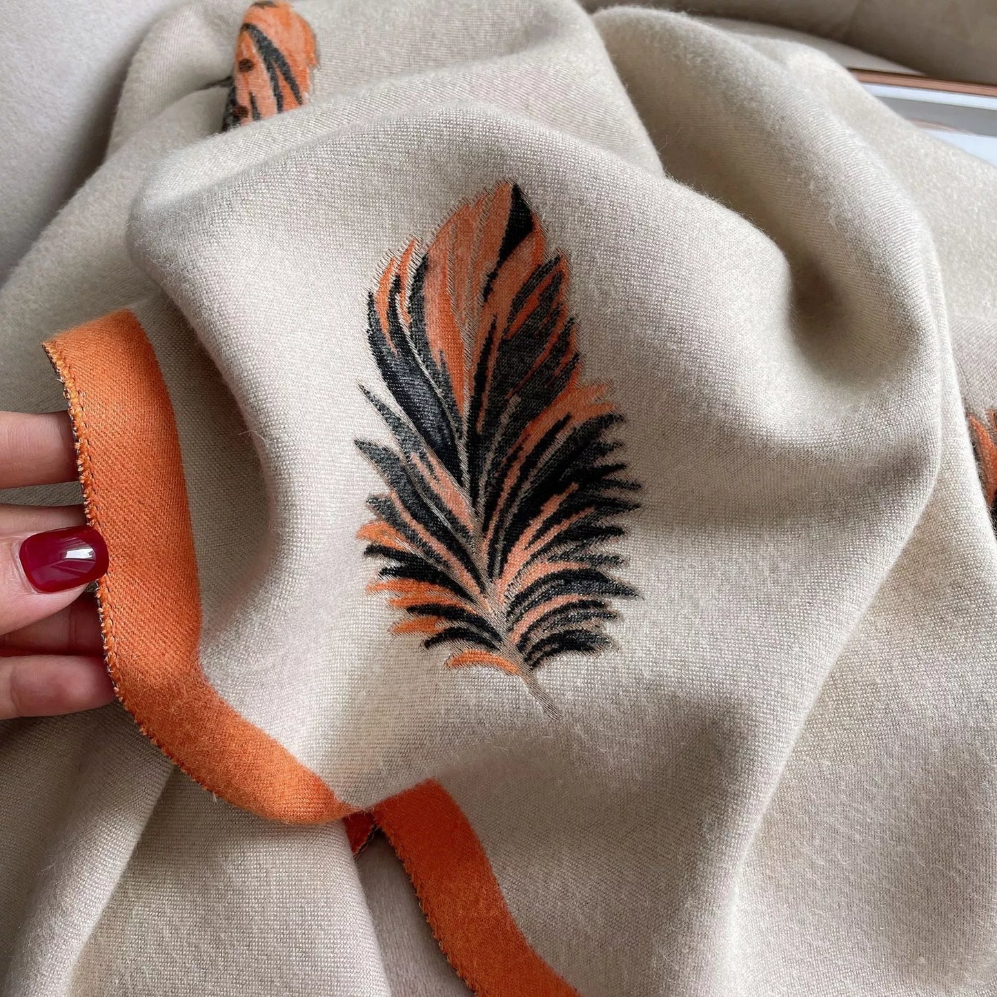 Cashmere-like Short Beard Tassel Thickened Warm Shawl Scarf in various colors