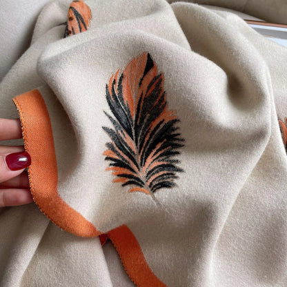 Cashmere-like Short Beard Tassel Thickened Warm Shawl Scarf in various colors