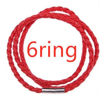 Personalized men's braided leather bracelet with stainless steel beads and custom name charm