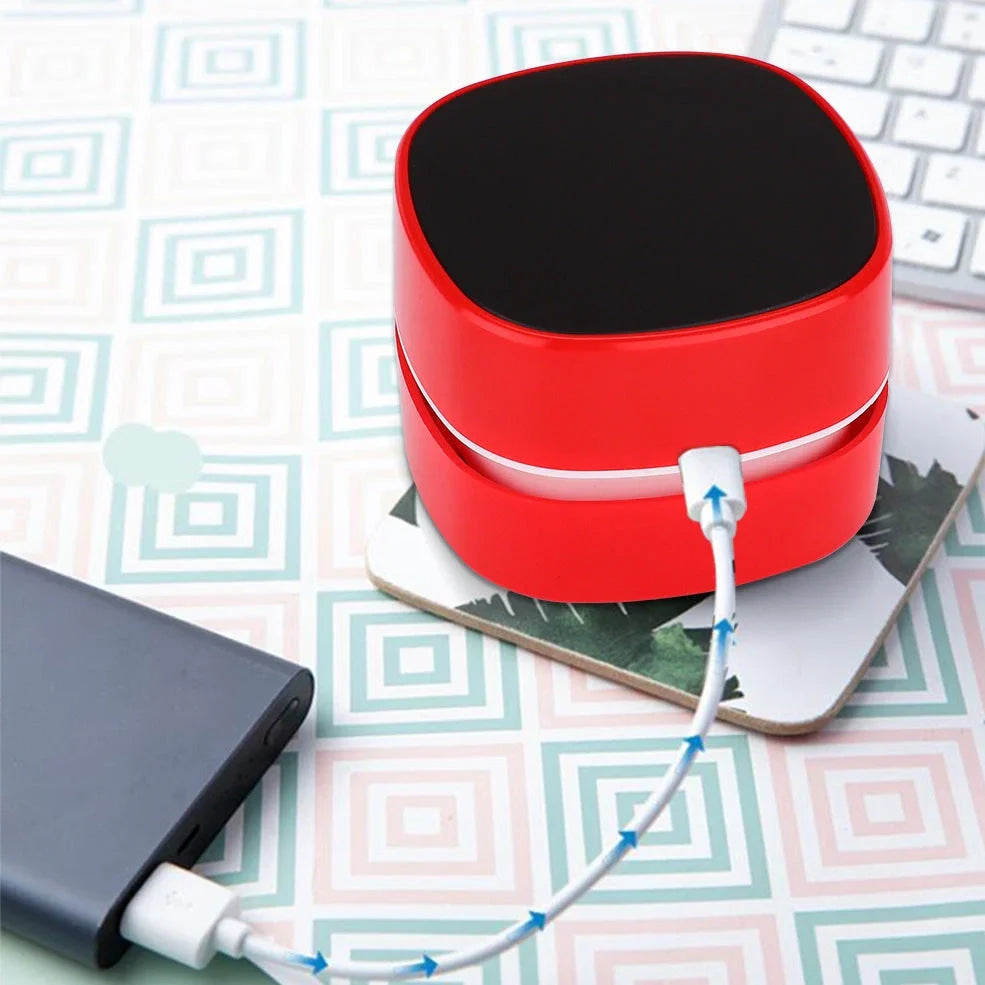 Desktop vacuum cleaner with two-in-one brush nozzle for keyboard and surface cleaning