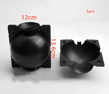 Black PP plastic plant rooting machine box for tree grafting, S size 10cm x 10cm with sealed lid for humidity control