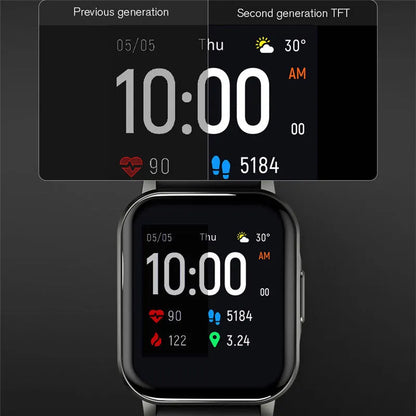 Black waterproof smart bracelet with 1.4-inch screen on a silicone wrist strap.