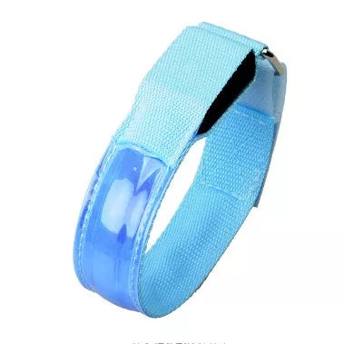 LED Illuminated Arm Band for night running safety with adjustable fit and multiple colors