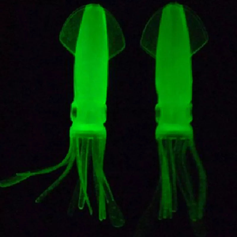 Luminous squid bait for sea fishing with bionic design and soft plastic material