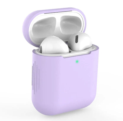Silicone protective cover for AirPods 2 in various colours showing dimensions 56mm × 47mm × 24mm