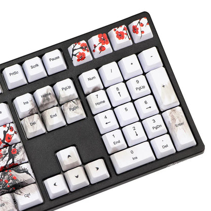 PBT Wangjiang Plum blossom mechanical keyboard keycap set with 109 keys at OEM height