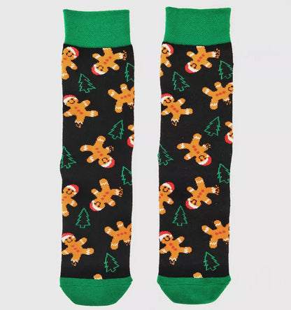 Christmas Tree Snow Elk Gift Cotton Happy Socks with antibacterial feature