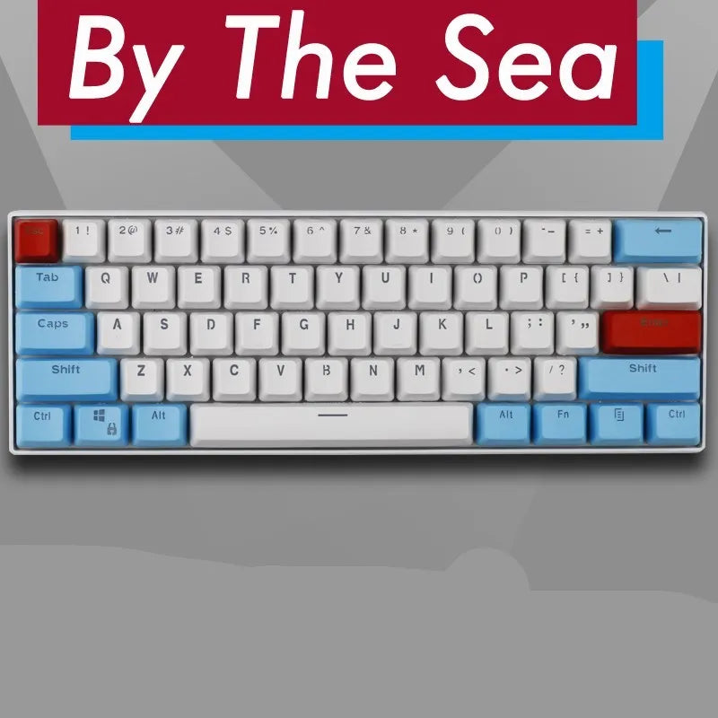 PBT transparent keycap set with matte texture and OEM height for RK61, GANSS ALT61, GH60 and I610T keyboards