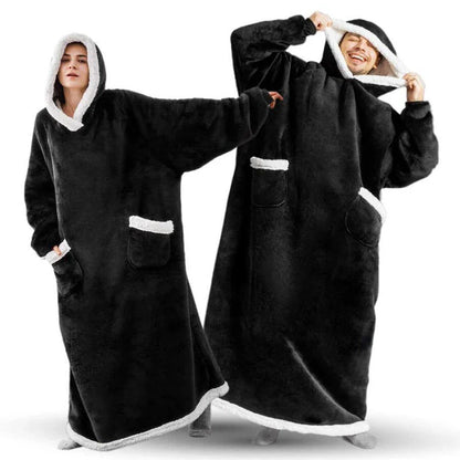Cozy TV Blanket Hoodie in a variety of colors, featuring a plush polyester design with a front pocket and adjustable drawstring hood