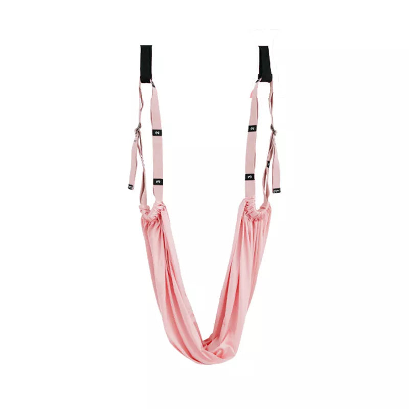 Adjustable yoga stretch belt in pink, green, or purple for full body workouts