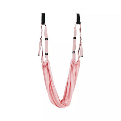 Adjustable yoga stretch belt in pink, green, or purple for full body workouts