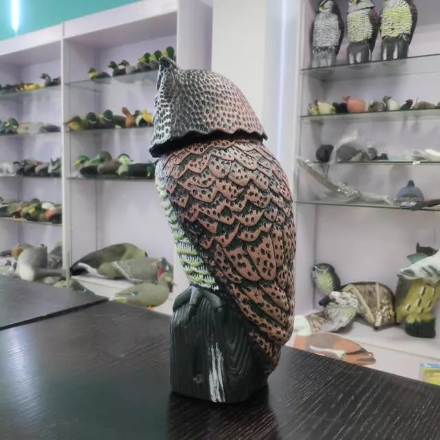 Electric Owl decoration with 360-degree rotating head, pastoral style animal model