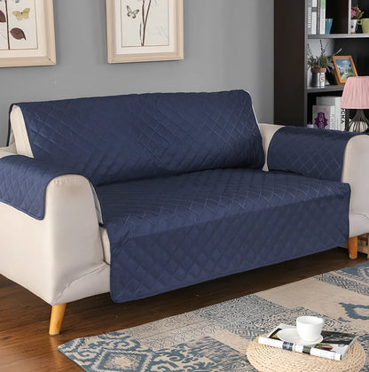 Lake blue pet waterproof compartment sofa cushion 190x228cm in polyester protecting against spills