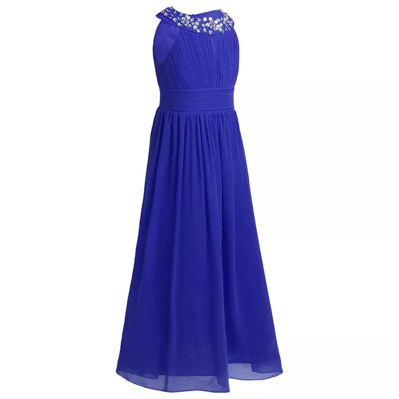 Girl's elegant piano performance and birthday princess dress in various colors