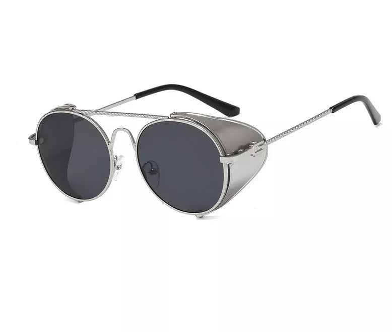 Steampunk sunglasses with metal frame and UV400 protection in various colors