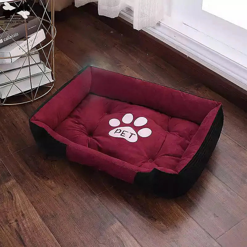 Warm PP cotton pet kennel mat for dogs and cats, 15cm high, available in Blue and Red