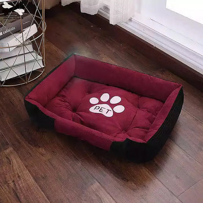 Warm PP cotton pet kennel mat for dogs and cats, 15cm high, available in Blue and Red