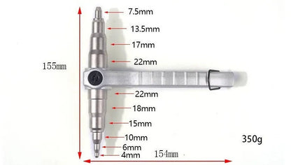 Manual tube expander tool for expanding 6-22mm copper refrigeration tubing, shown in silver finish.
